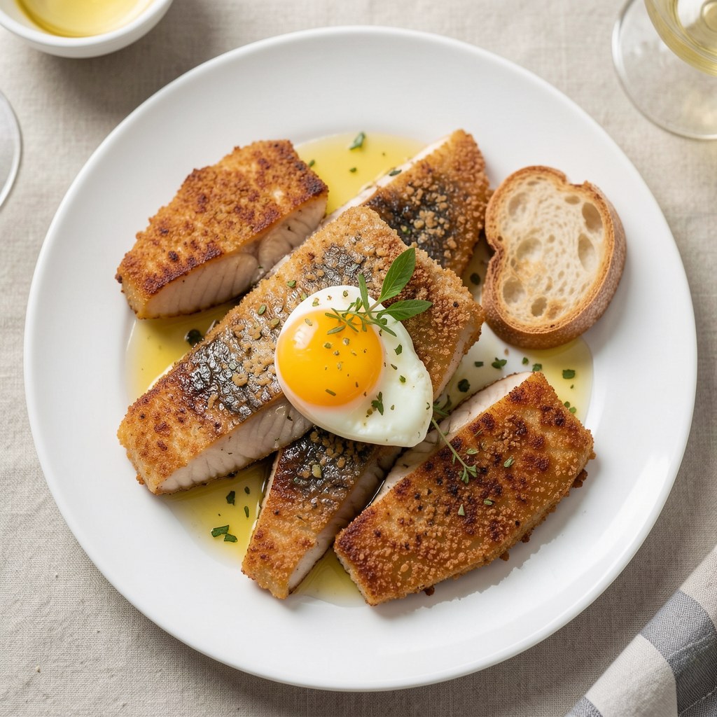 Smażony dorsz z winem