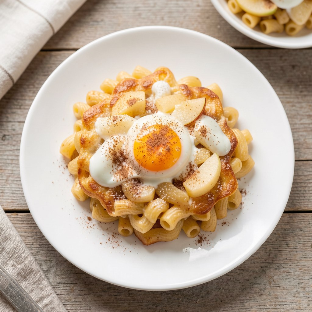 Makaron zapiekany z jabłkami