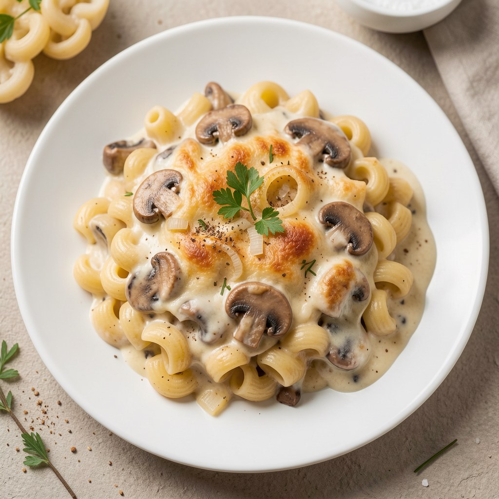 Makaron z grzybami leśnymi