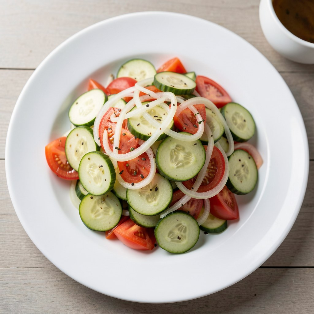 Surówka z ogórków małosolnych