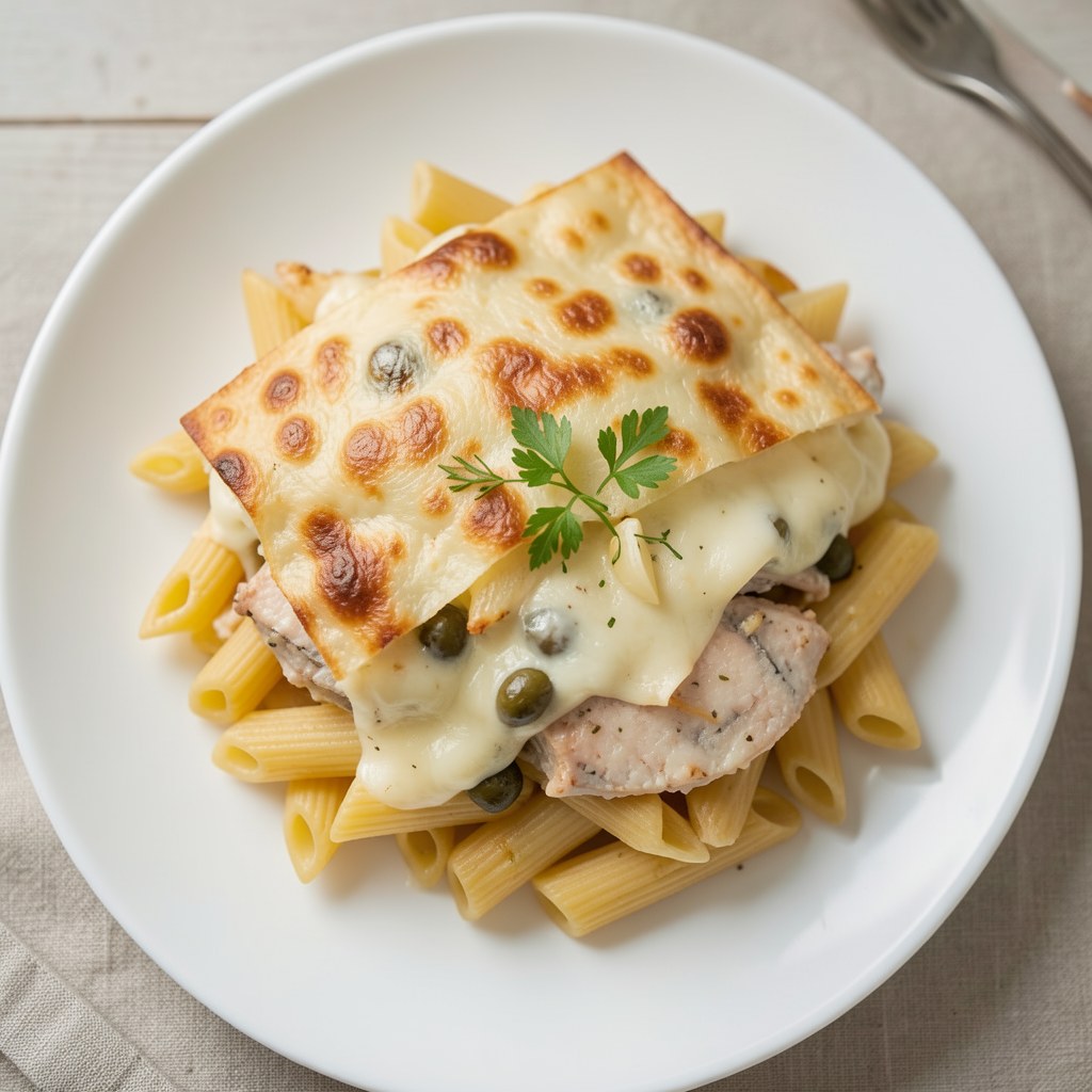 Zapiekanka z tuńczykiem i serem pleśniowym