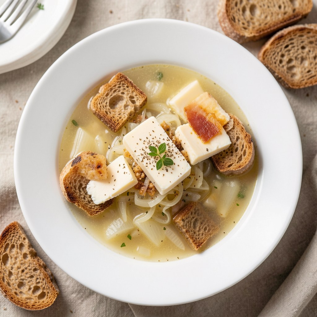 Zupa cebulowa z grzankami