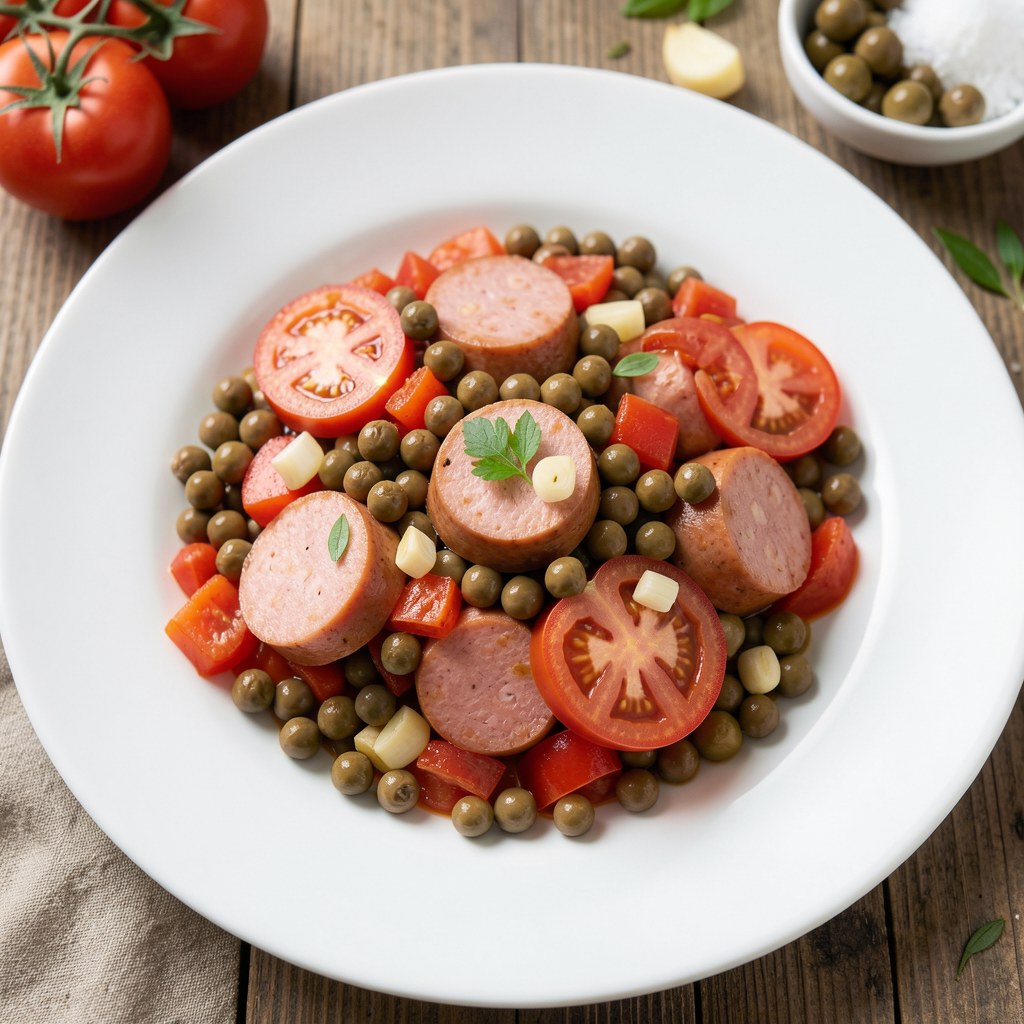 Kiełbasa z groszkiem