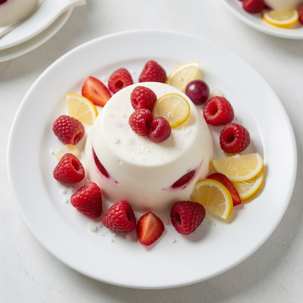 Panna cotta z truskawkami i poziomkami