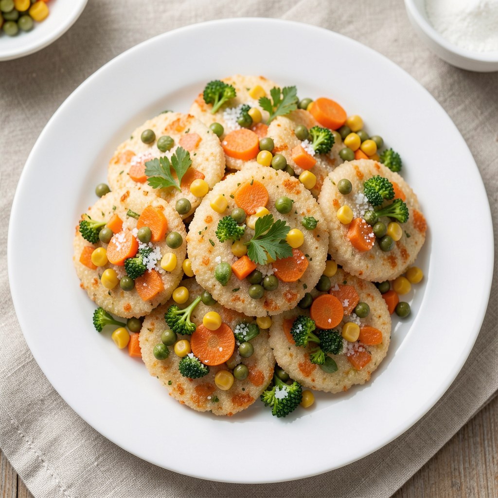 Racuszki z surimi i warzywami.