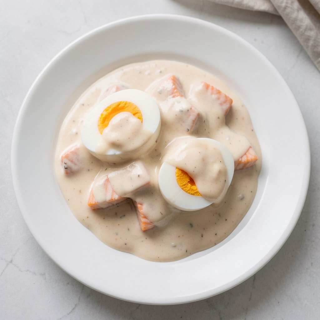 Jajka w sosie łososiowym