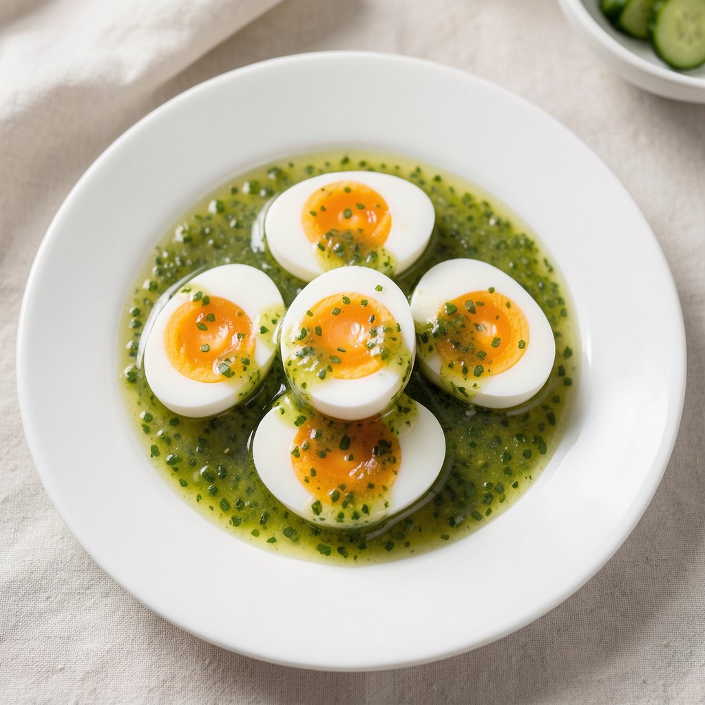 Jajka w sosie ogórkowym