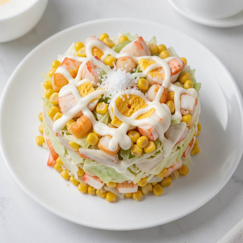 Warstwowa sałatka z kukurydzą