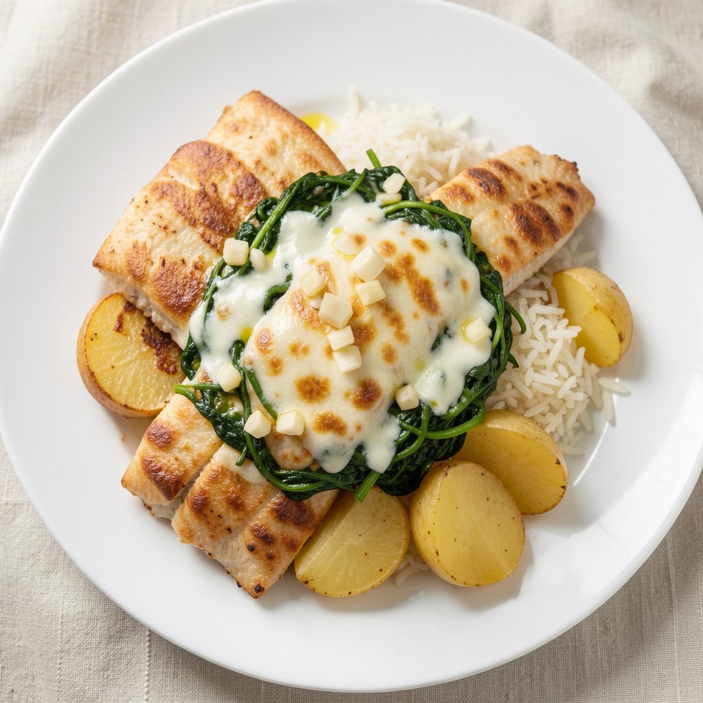 Morszczuk ze szpinakiem