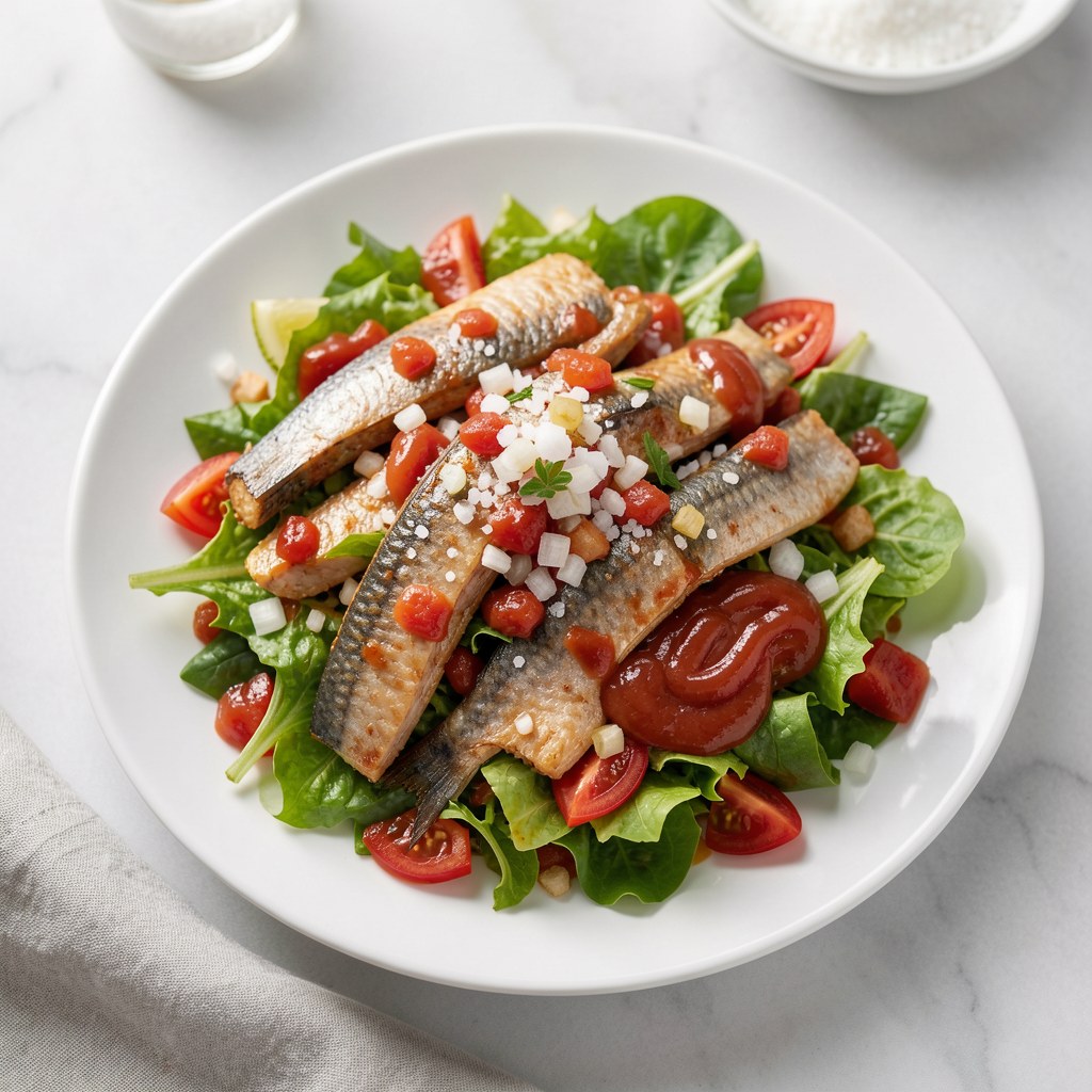 Zielone śledzie – sałatka