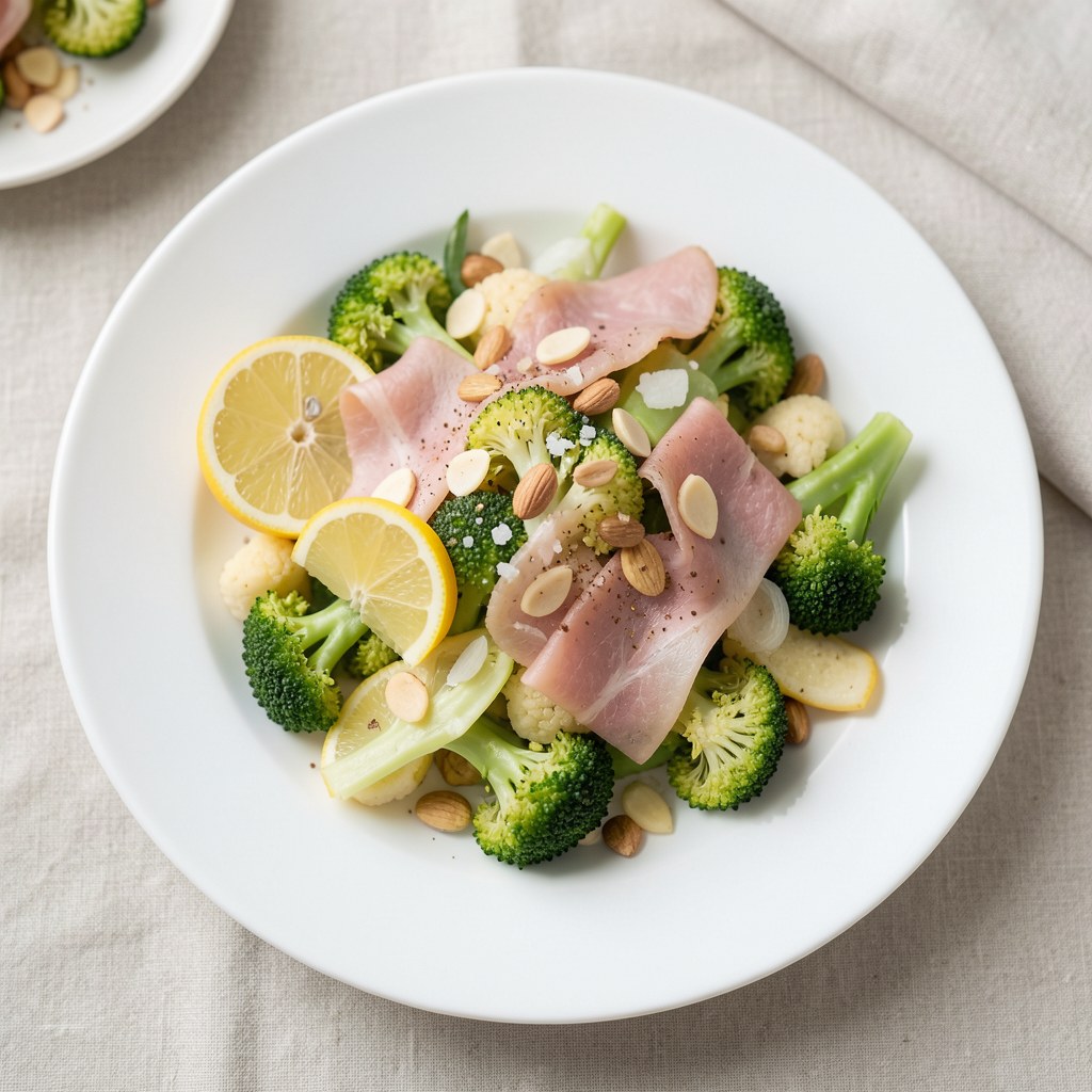 Sałatka z brokułów i szynki