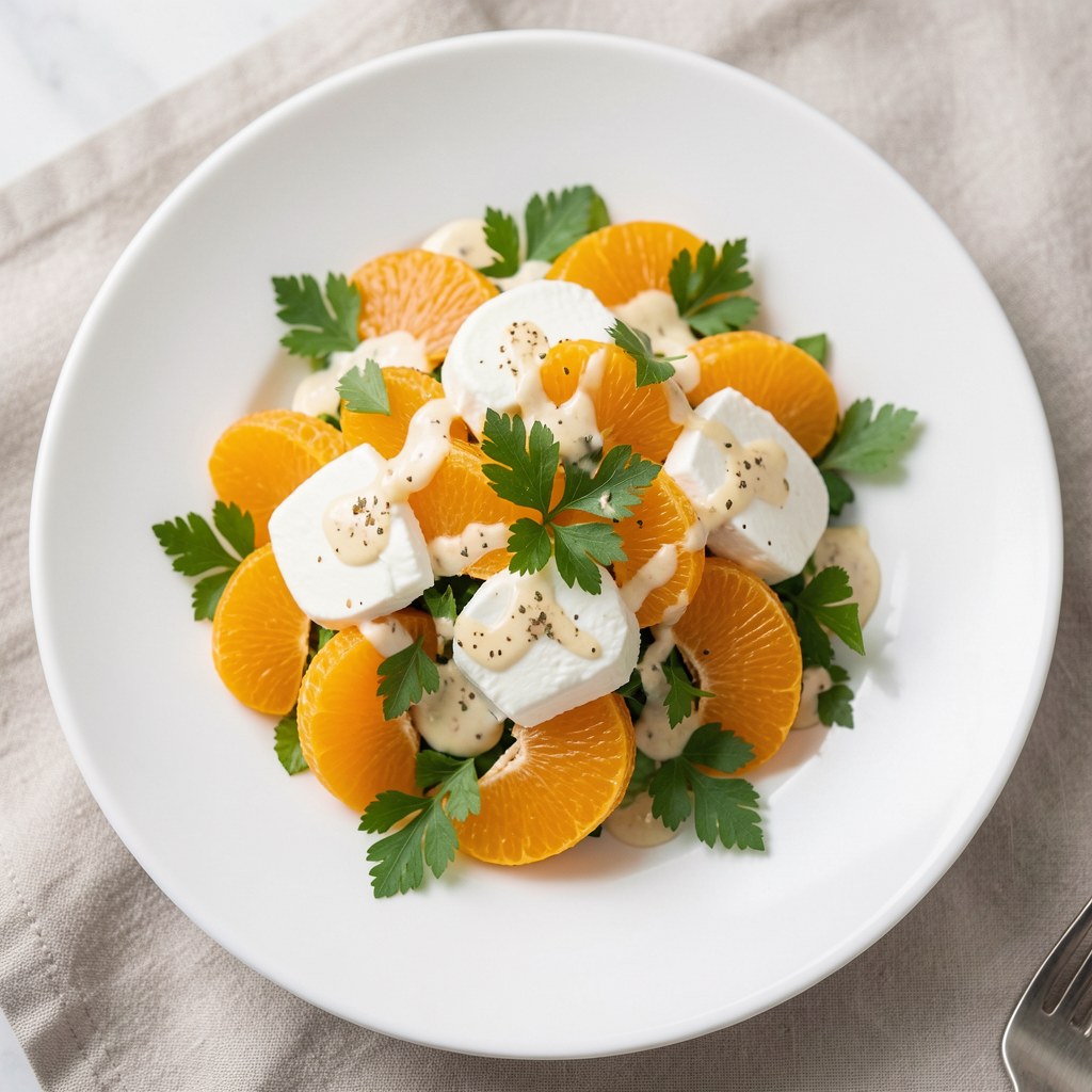 Sałatka z pomarańczami i kozim serem
