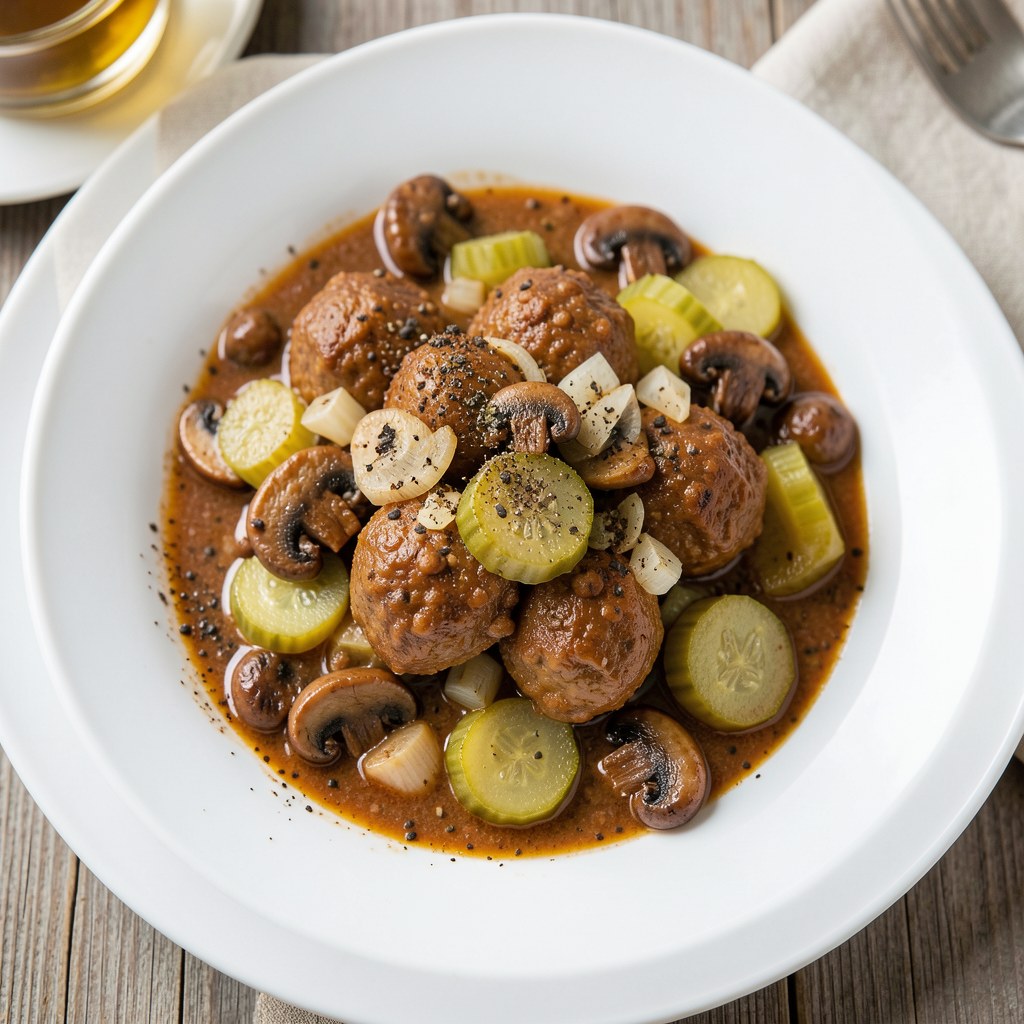 Bitki z karkówki w sosie