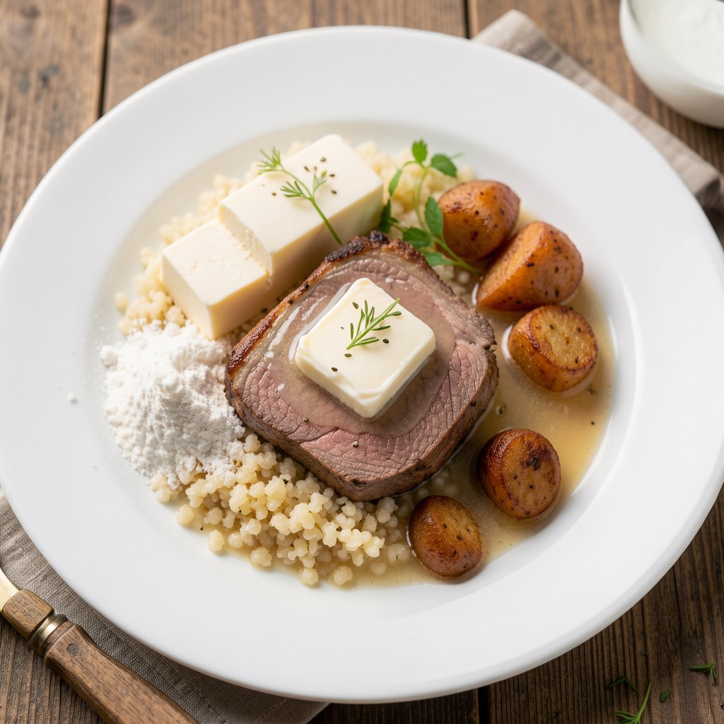 Sztuka mięsa ze śmieraną