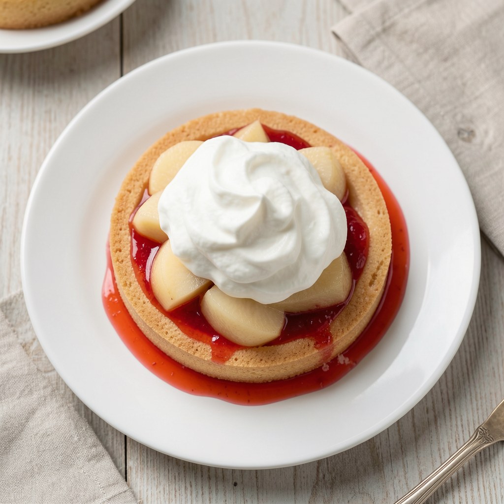 Szarlotka z bitą śmietaną na francuskim cieście