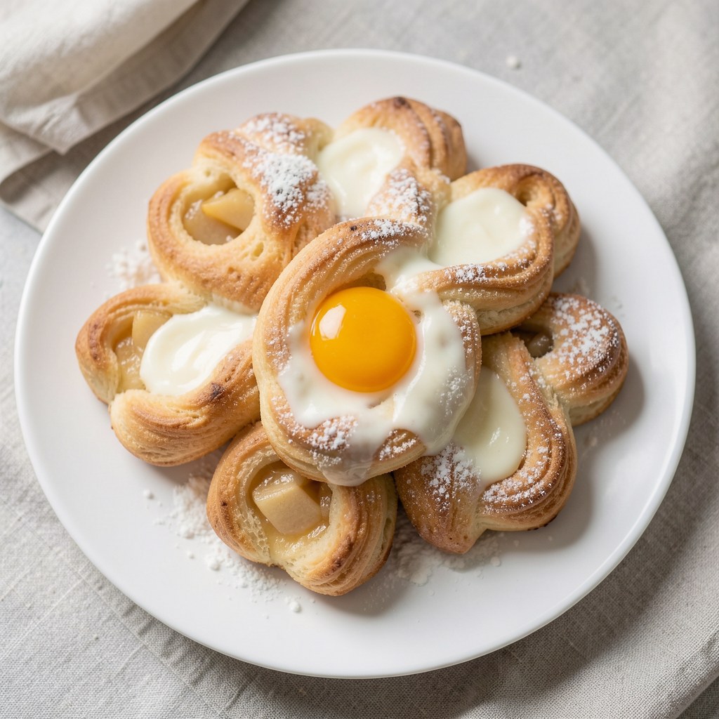 Kruche rożki z jabłkiem