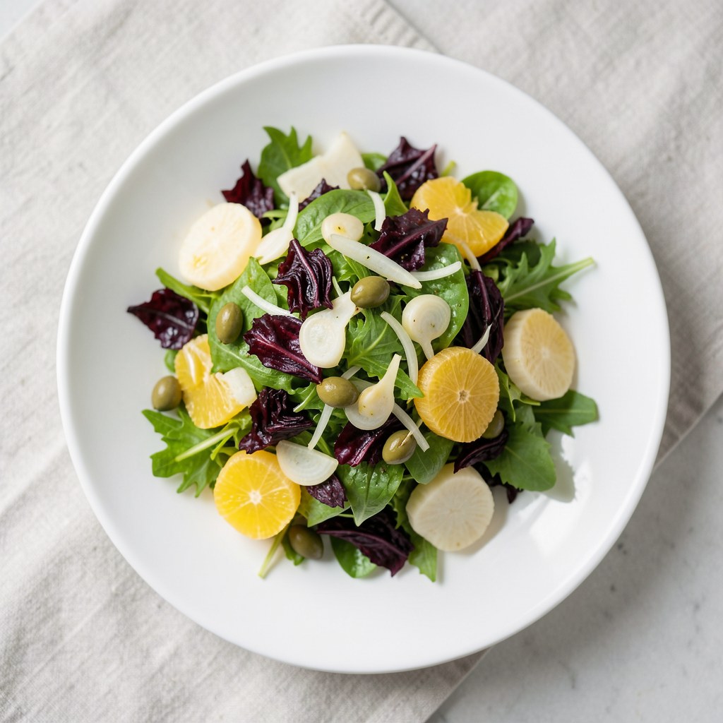 Sałatka z cykorii i boczniakow