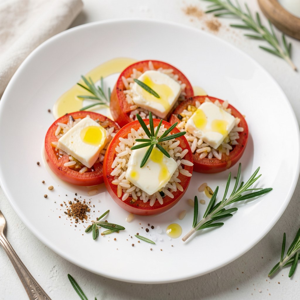 Pomidory z dzikim ryżem i rozmarynem