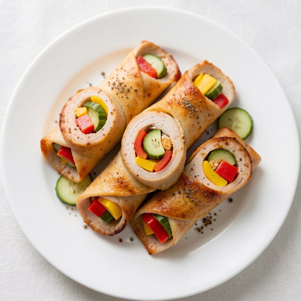 kolorowe zawijasy z kurczaka
