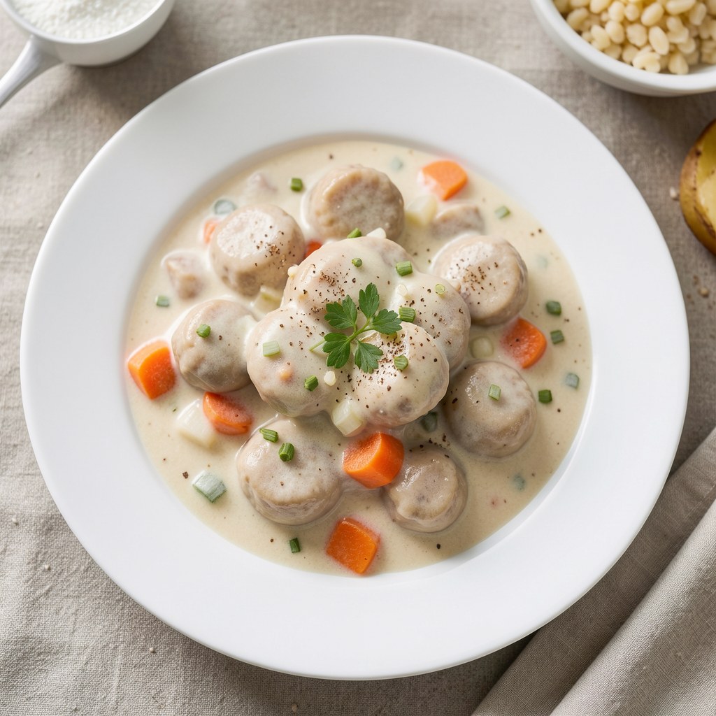 żołądki drobiowe w sosie koperkowym