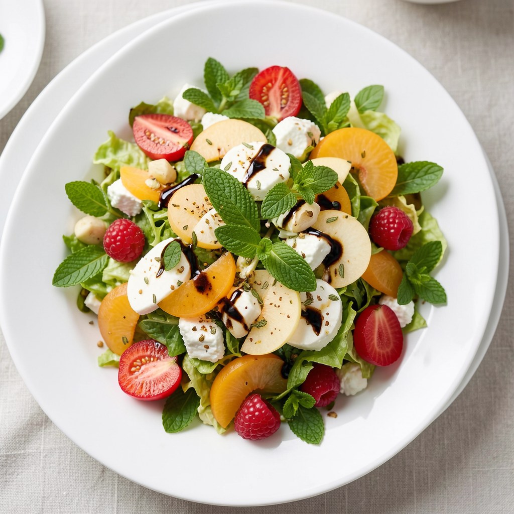 Sałata z owocami i miętą