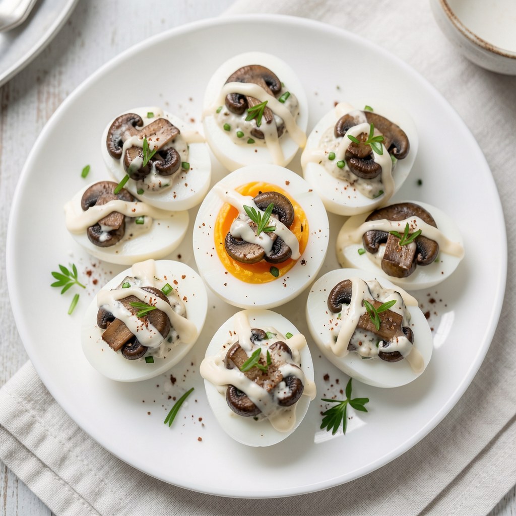 Jajka faszerowane pieczarkami