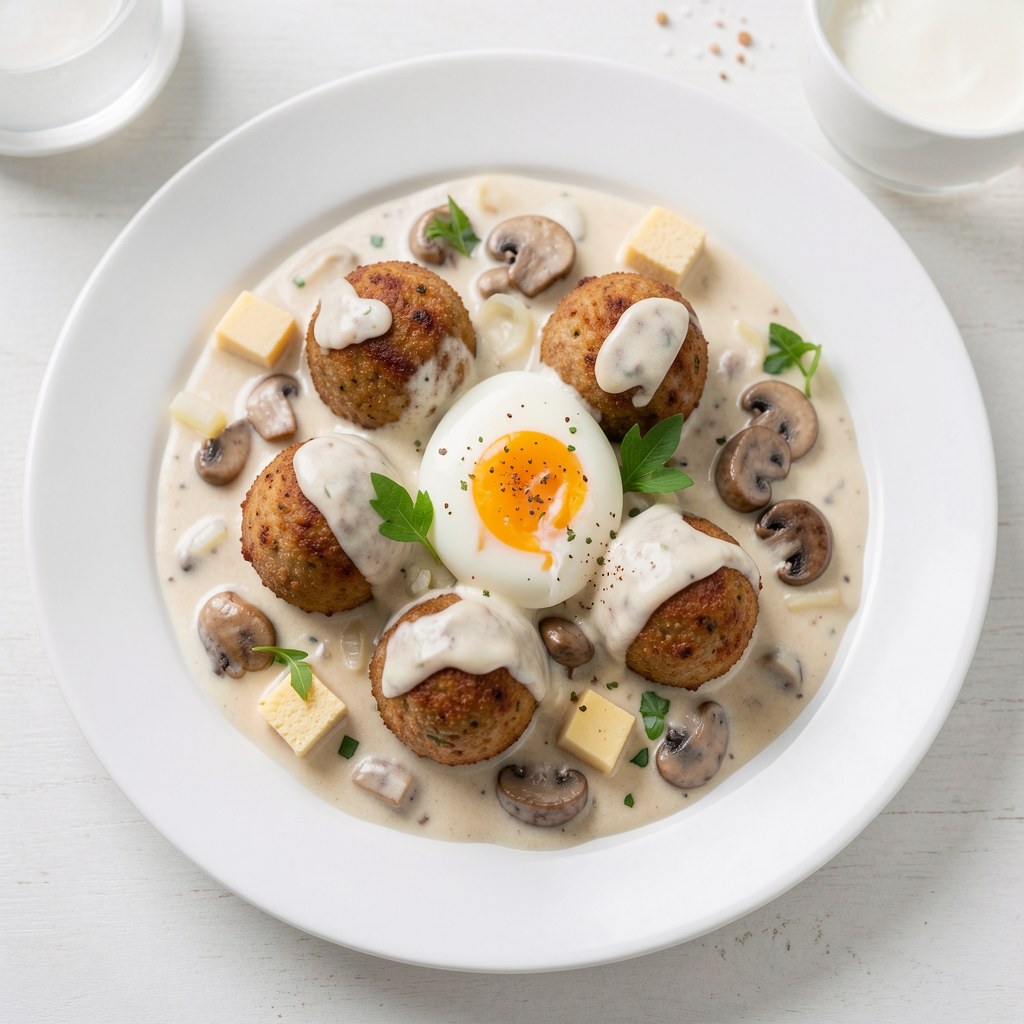 Pulpety w sosie mięsno-pieczarkowym