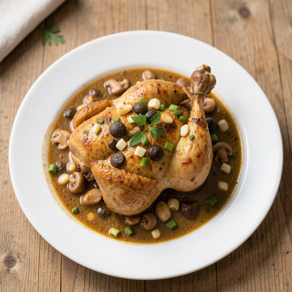 Kurki duszone w sosie koperkowym