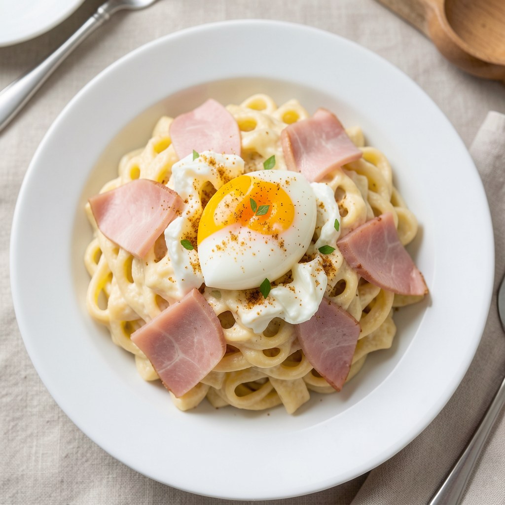 Pasta z jajek i szynki