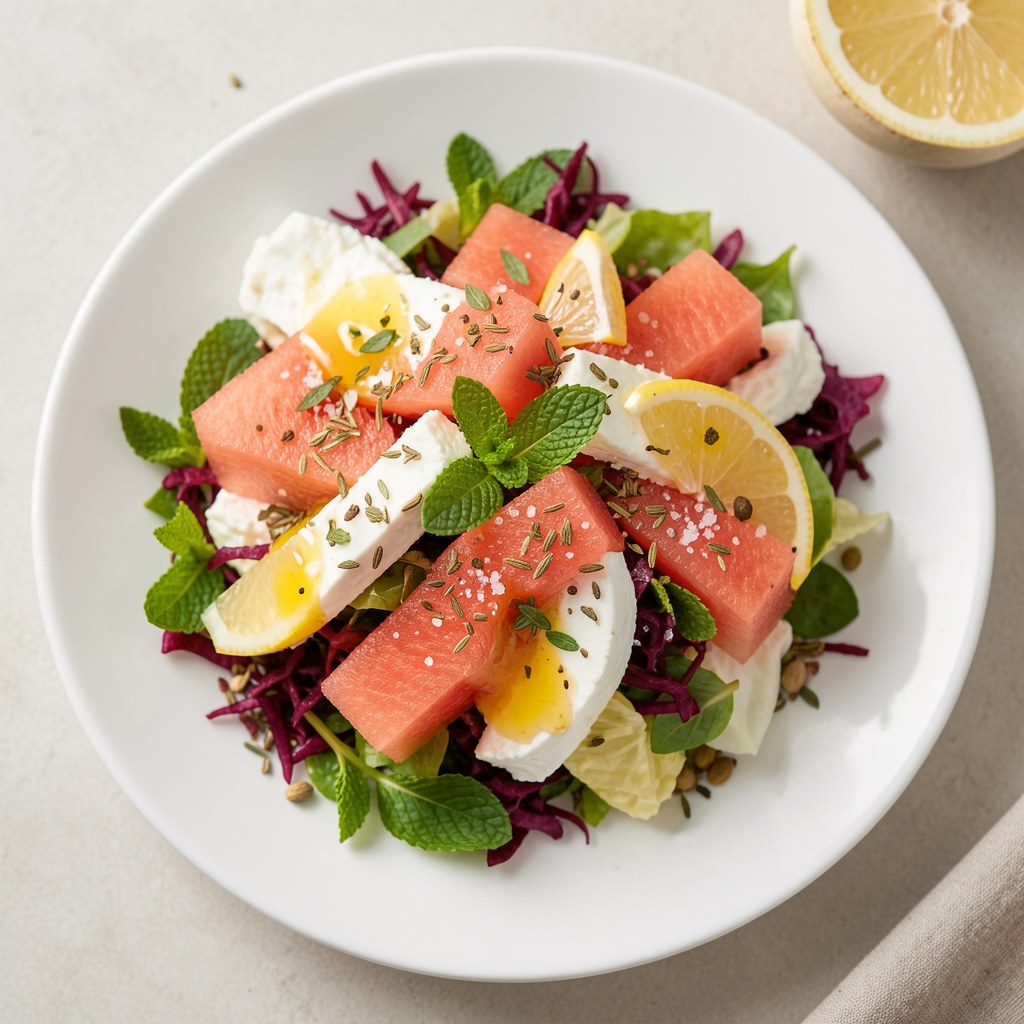 Sałata z arbuzem i serem
