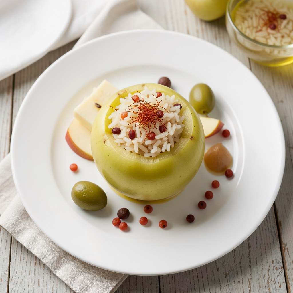 Jabłka nadziewane pilawem duszone na parze