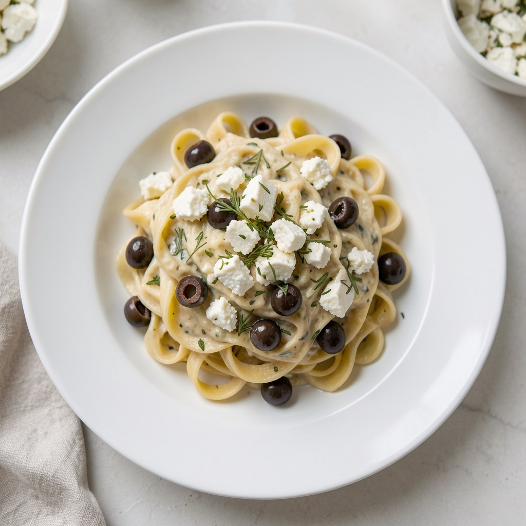 Pasta z sera feta i oliwek