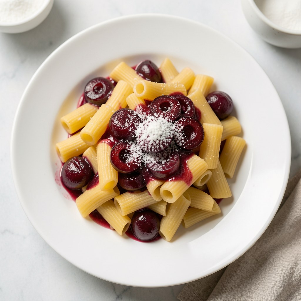 Makaron z wiśniami