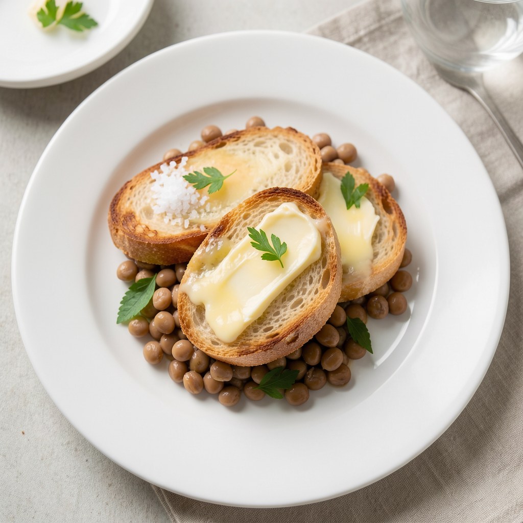 Bób z masłem i bułką tartą