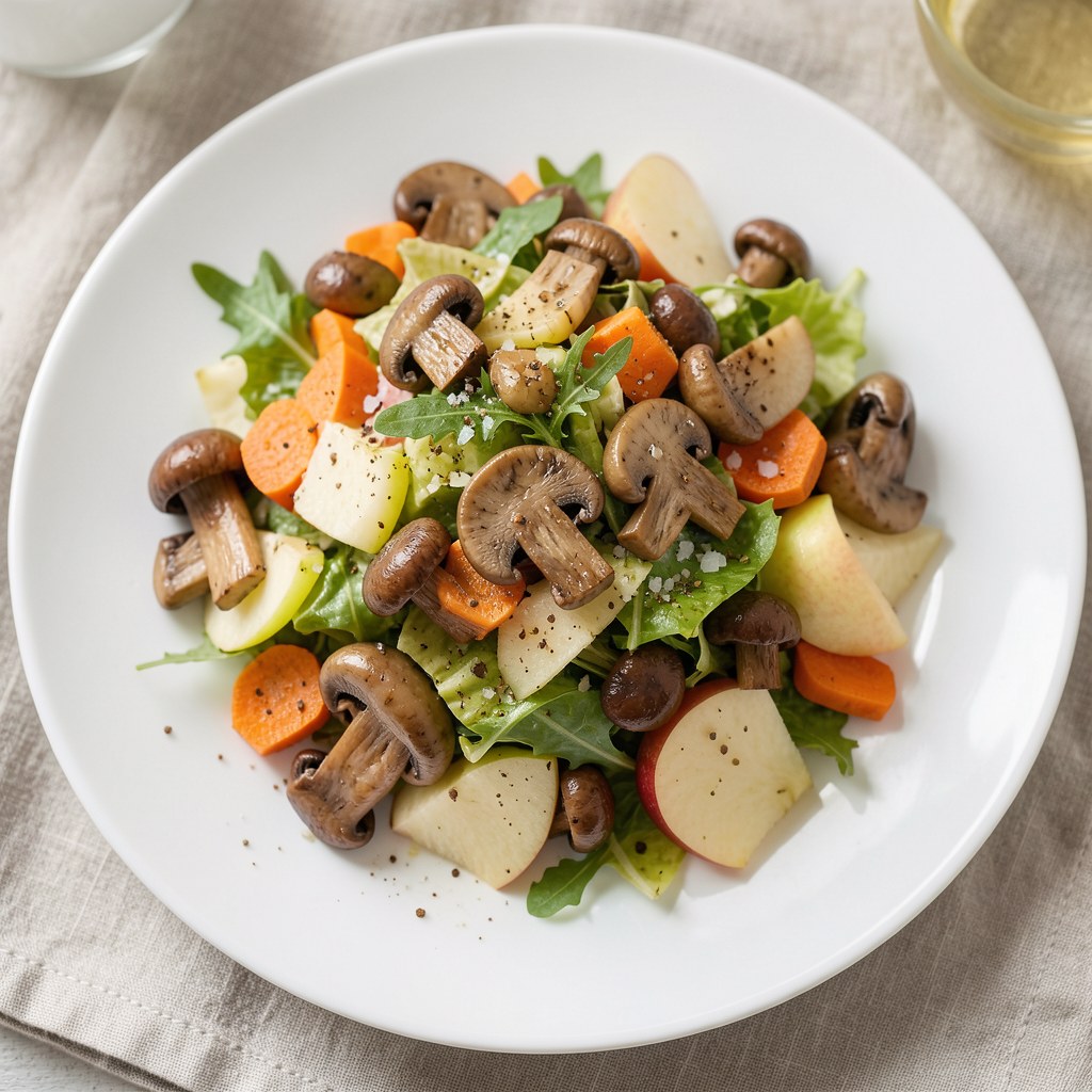 Sałatka z porów i pieczarek
