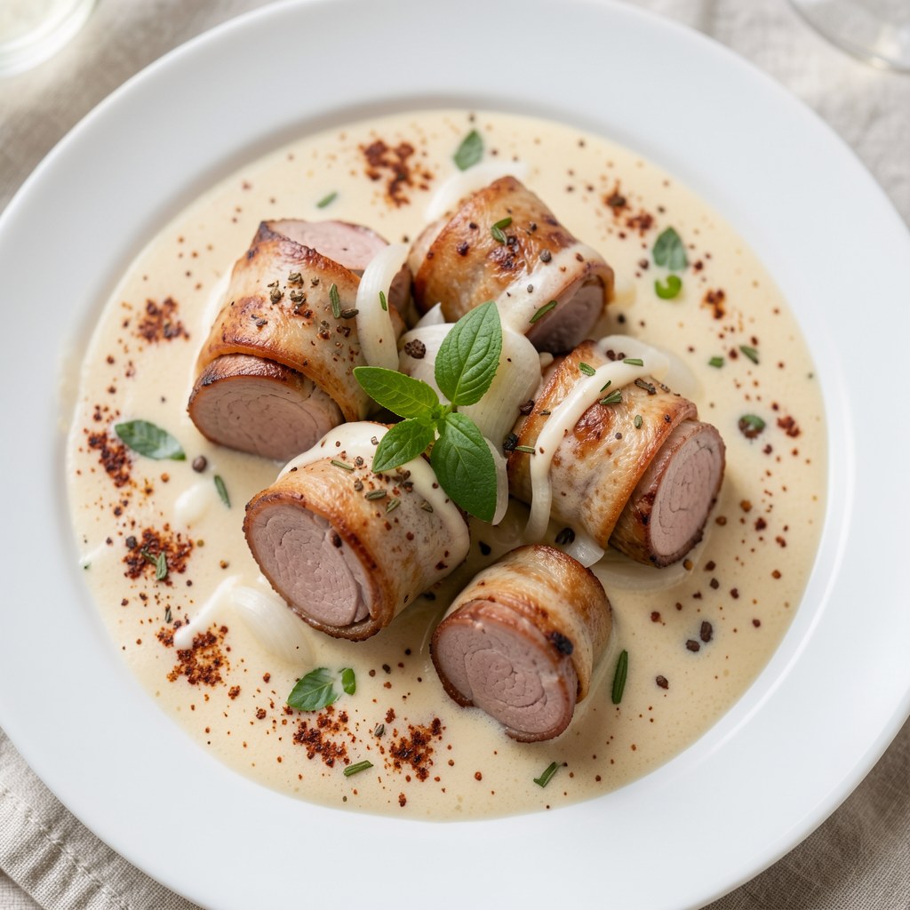 Polędwiczki w winnym sosie