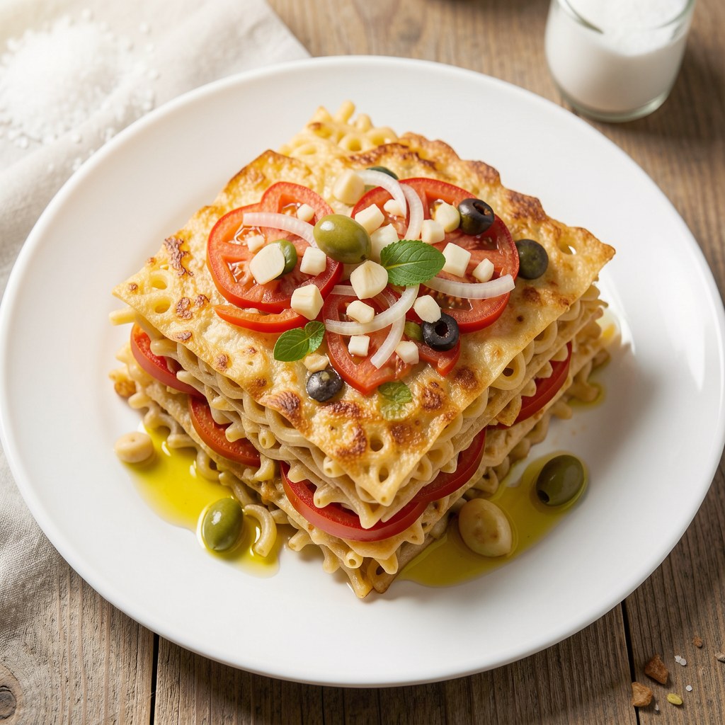 Zapiekanka z suchego makaronu razowego