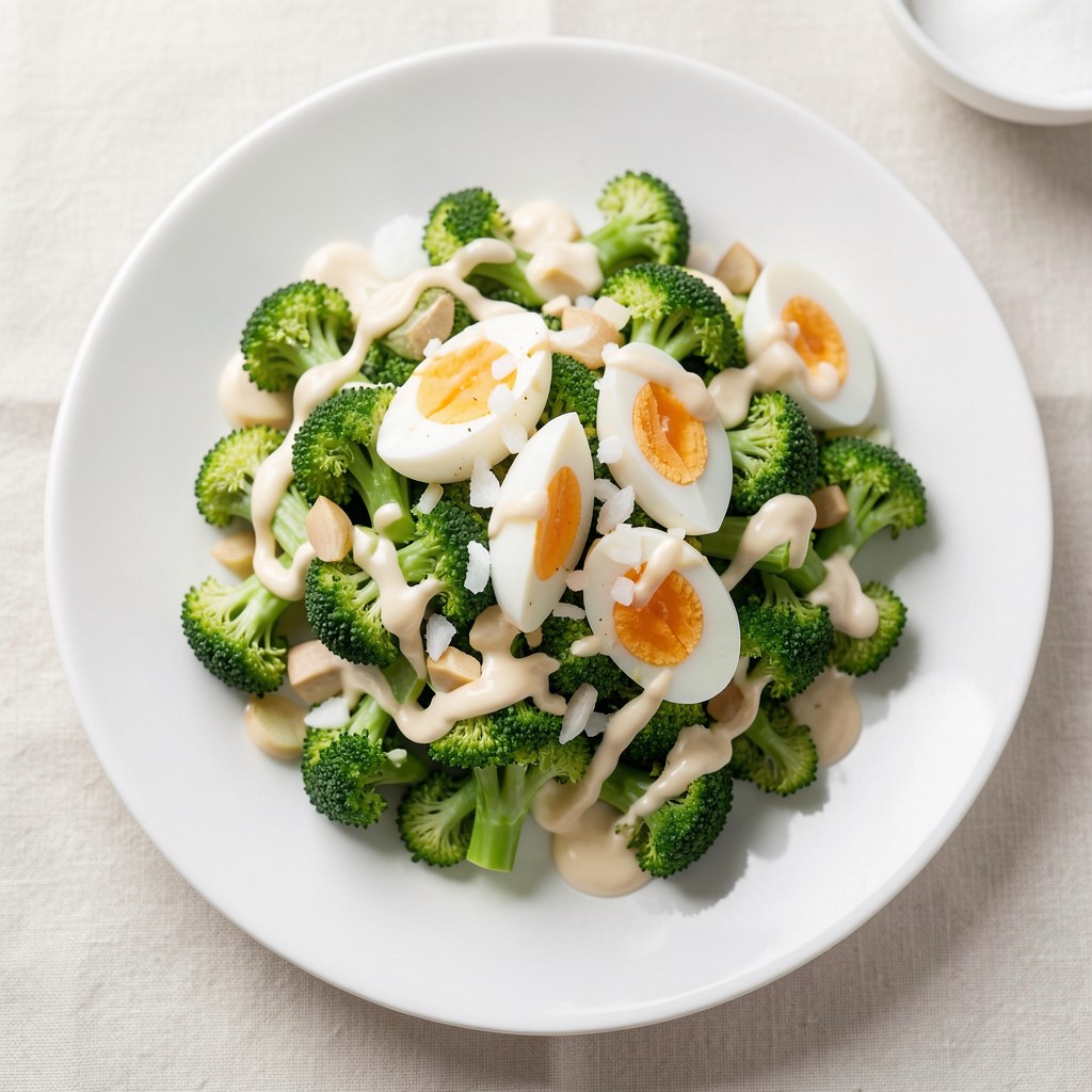 Sałatka z brokułów mocno czosnkowa