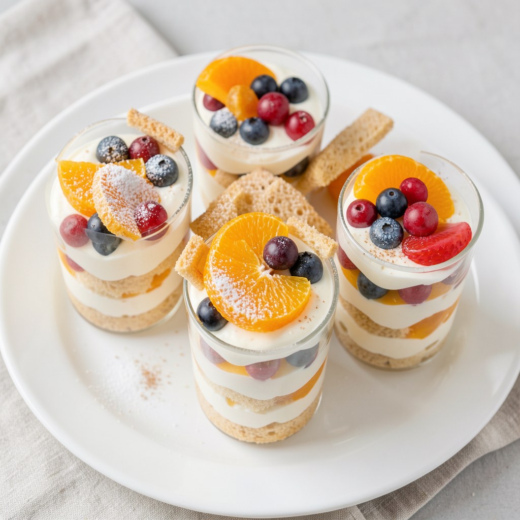 Deser śmietankowy z jagodami