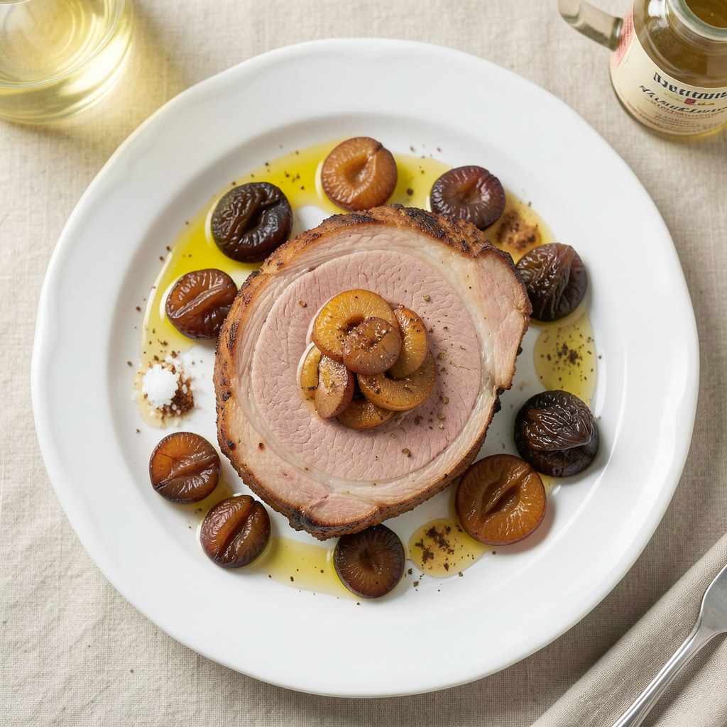 schab ze śliwką i morelą