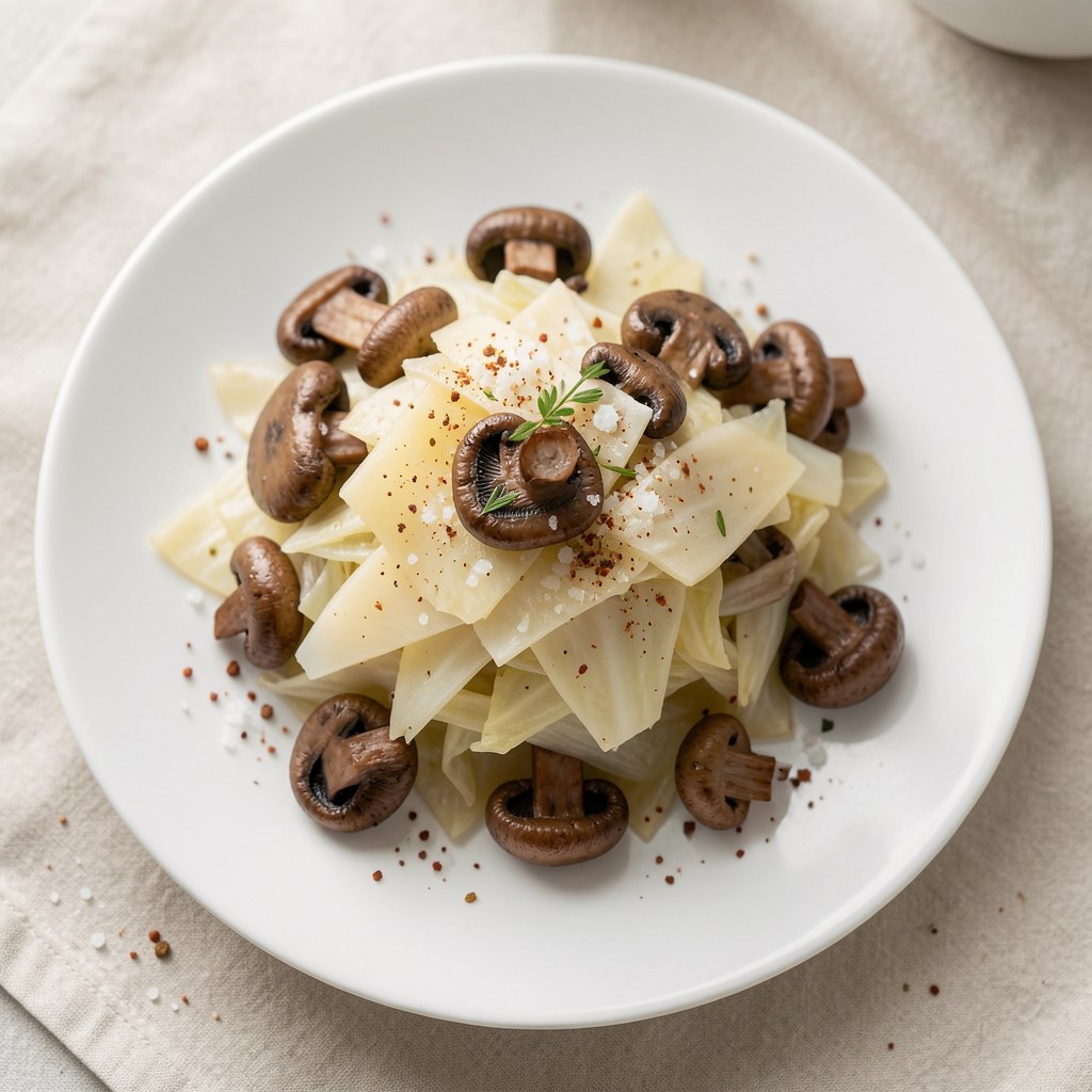 Kapusta pekińska z pieczarkami