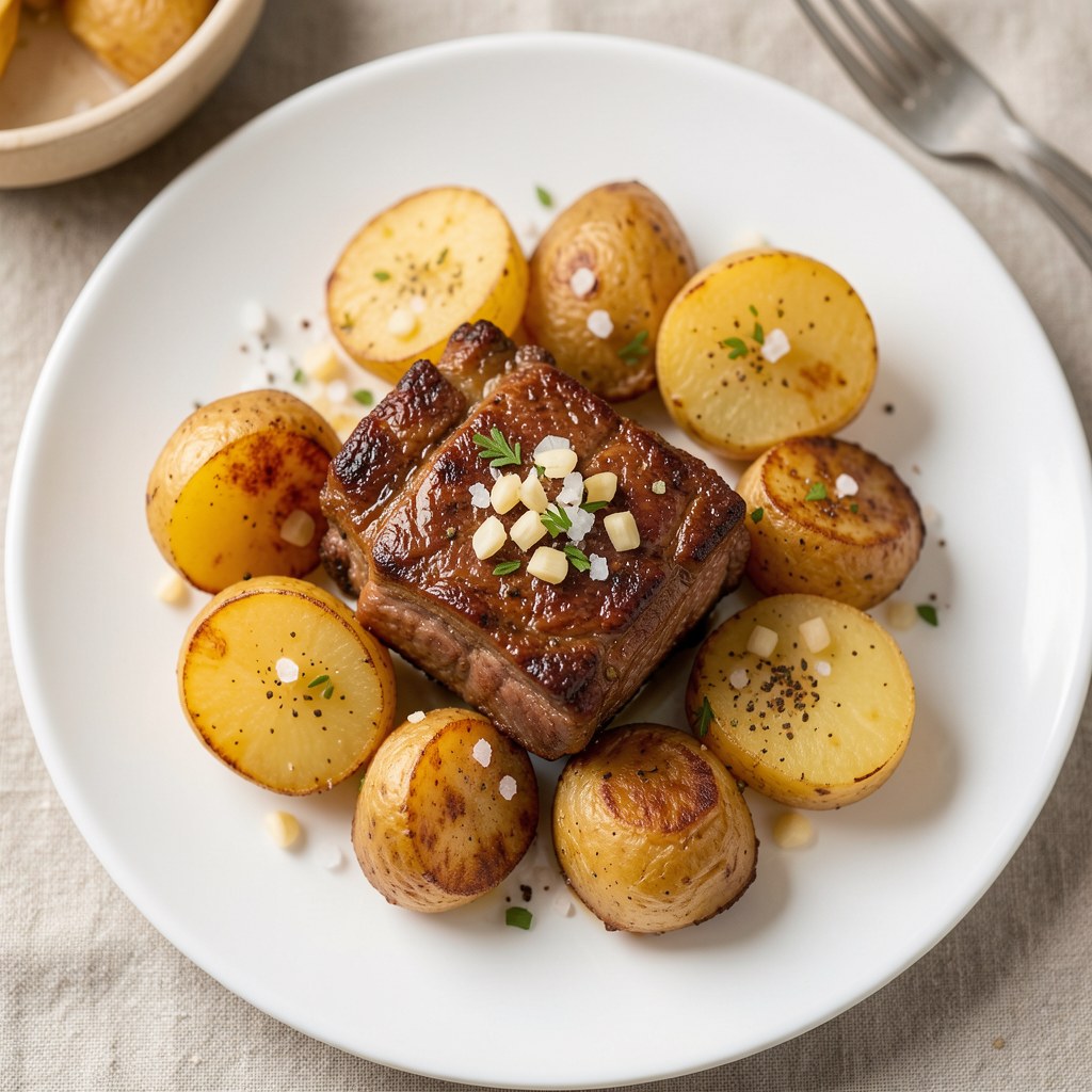 Żeberka z warzywami