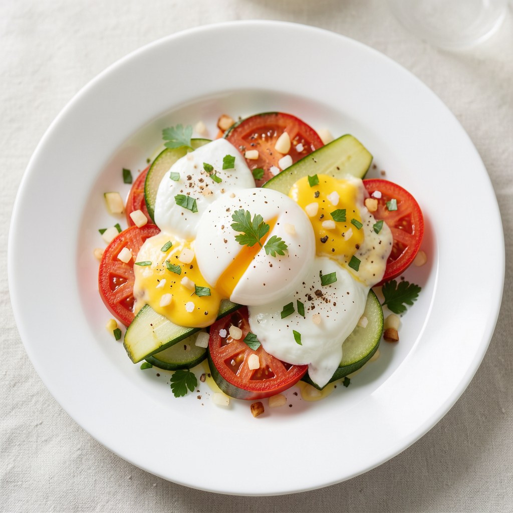 Cukinia z pomidorami i jajami