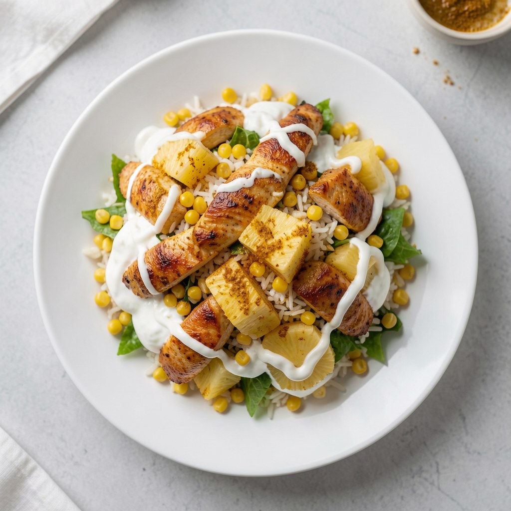 Sałatka z ryżem na słodko