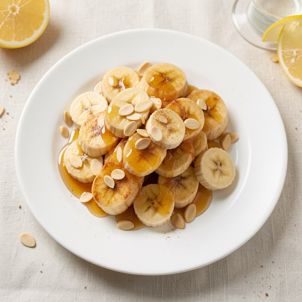 Smażone banany z miodem i migdałami