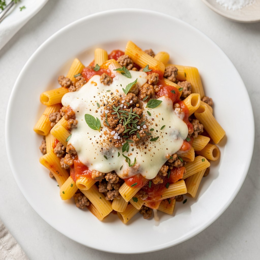 Rurki z sosem mięsnym