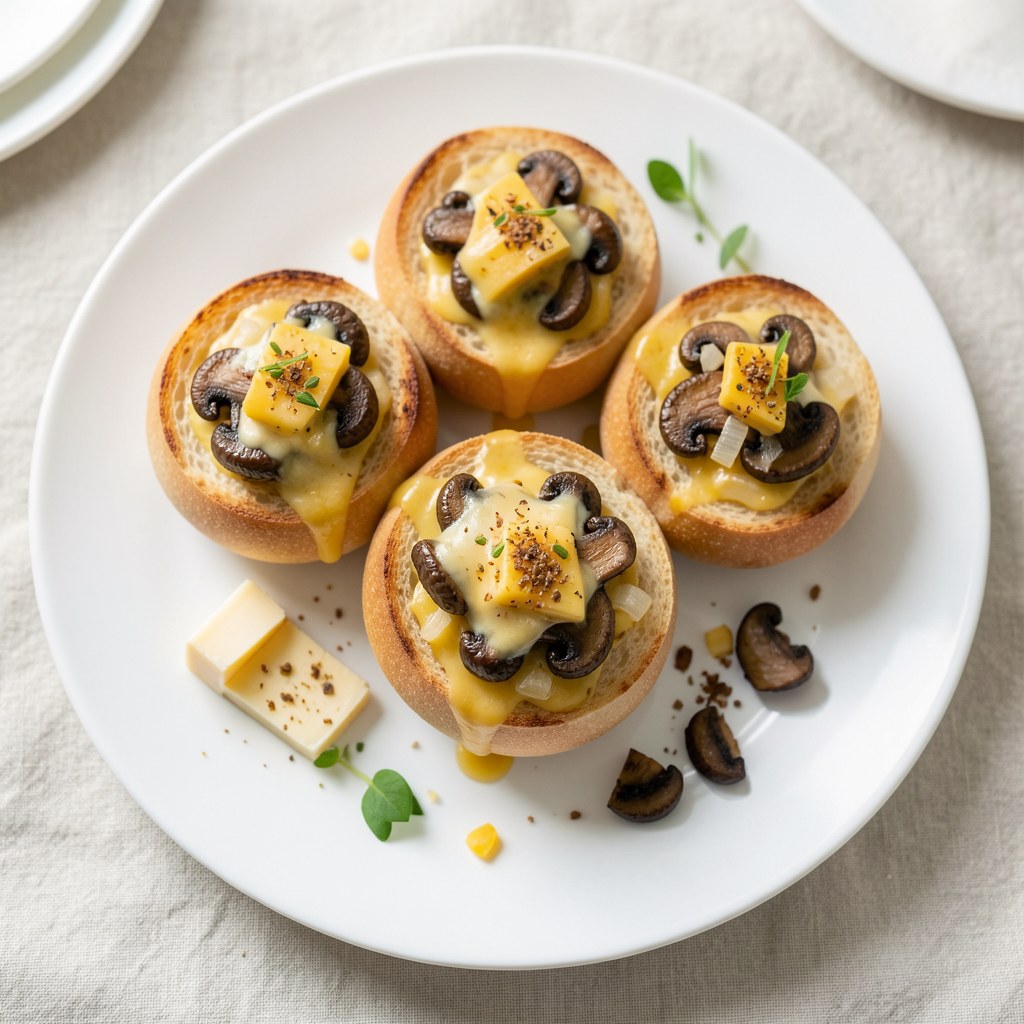 Bułki z pieczarkami