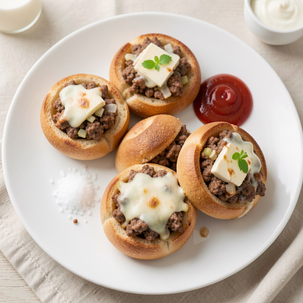 Bułki zapiekane z mięsem mielonym