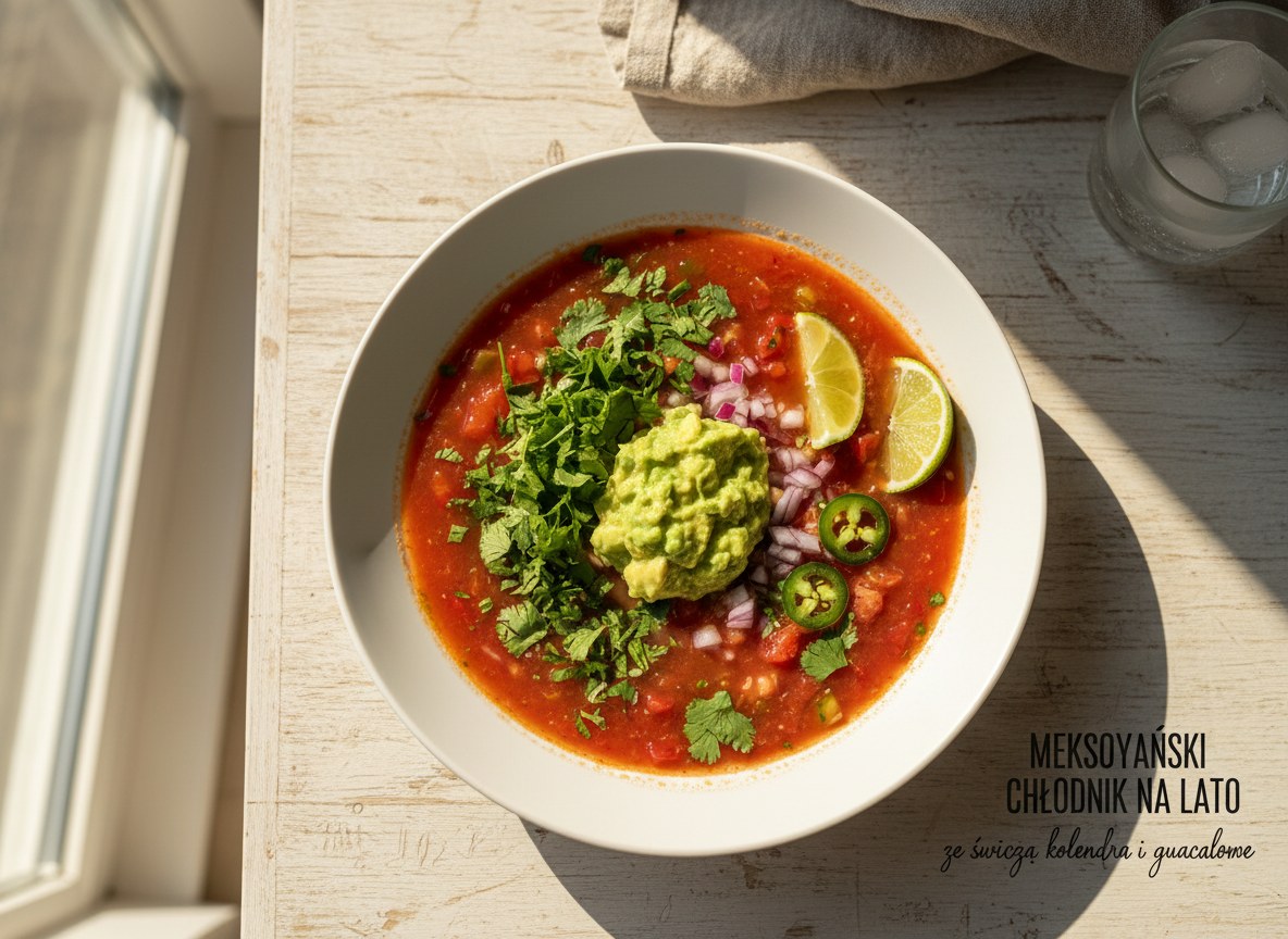 Meksykański chłodnik na lato ze świeżą kolendrą