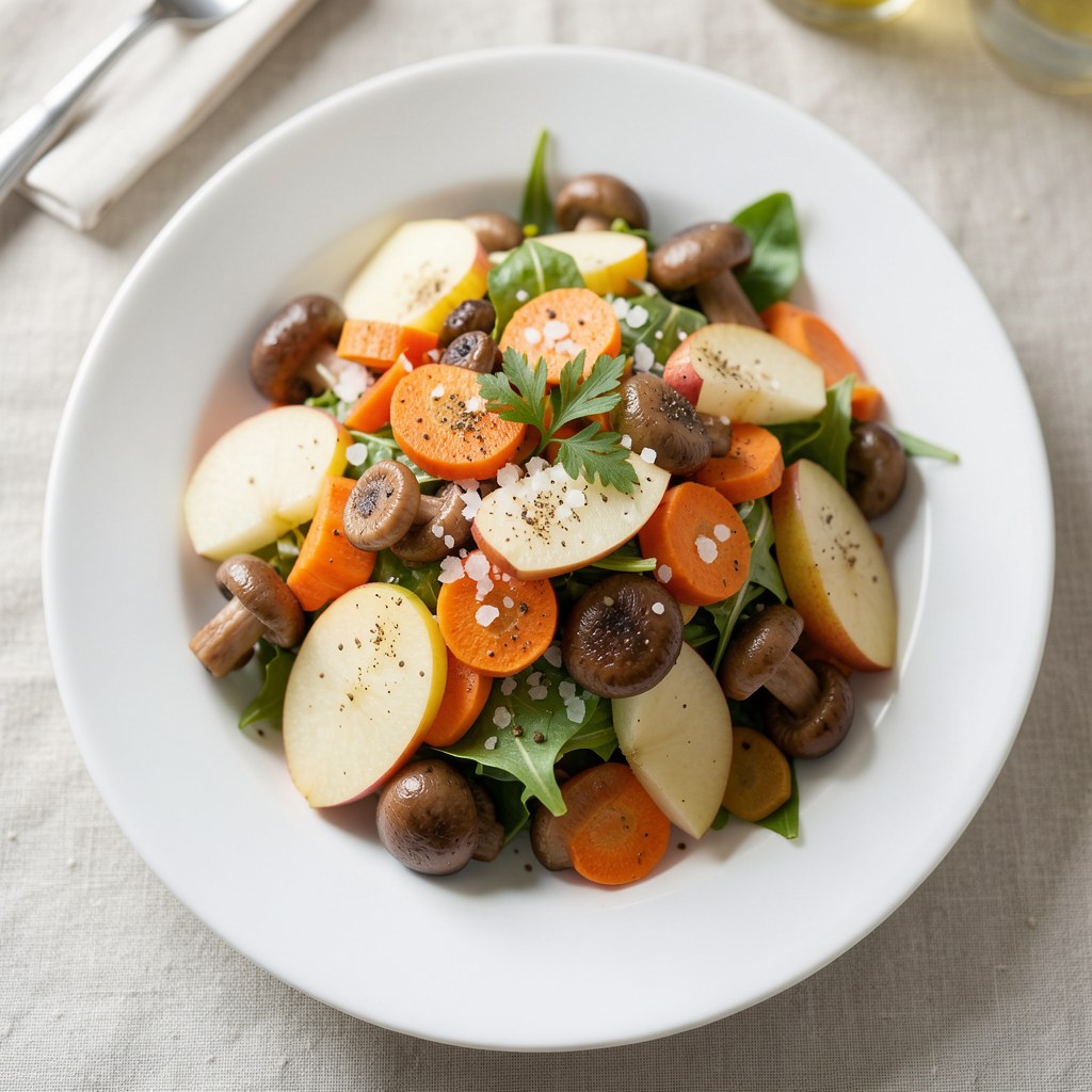 Salatka z porow i pieczarek